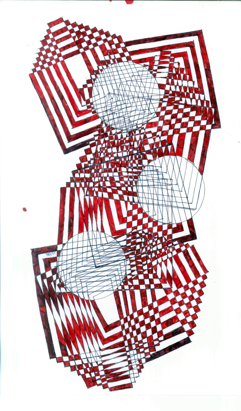 Untitled [AB 01], a fountain pen drawing by Ahmad Bilal