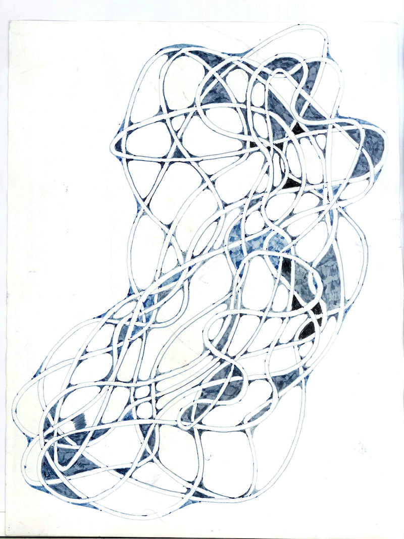 Untitled [AB 04], a fountain pen drawing by Ahmad Bilal