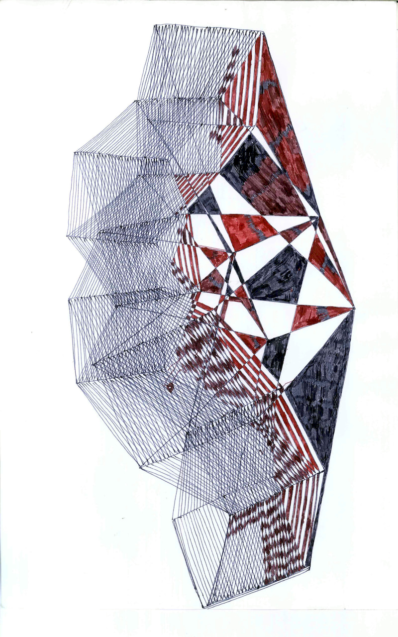 Untitled [AB 10], a fountain pen drawing by Ahmad Bilal