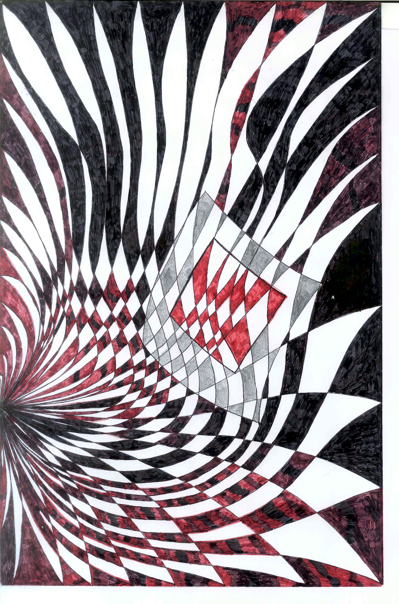 Untitled [AB 13], a fountain pen drawing by Ahmad Bilal
