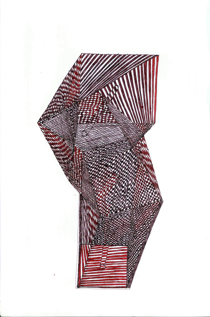 Untitled [AB 18], a fountain pen drawing by Ahmad Bilal