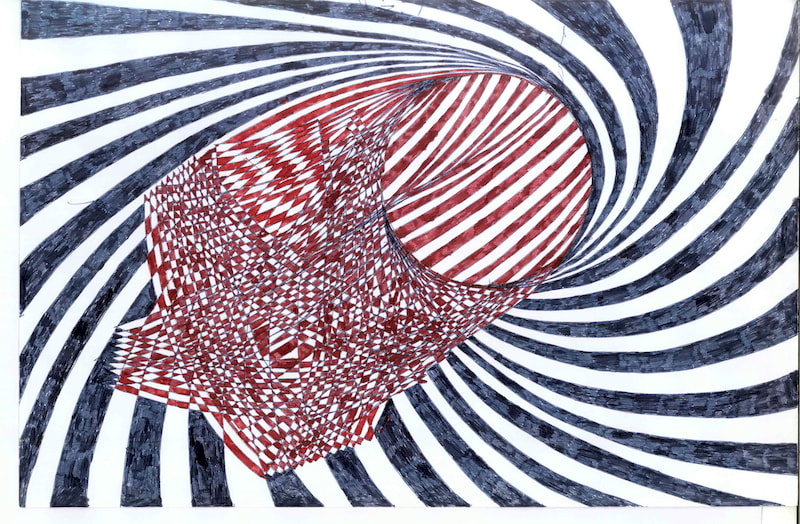 Untitled [AB 24], a fountain pen drawing by Ahmad Bilal