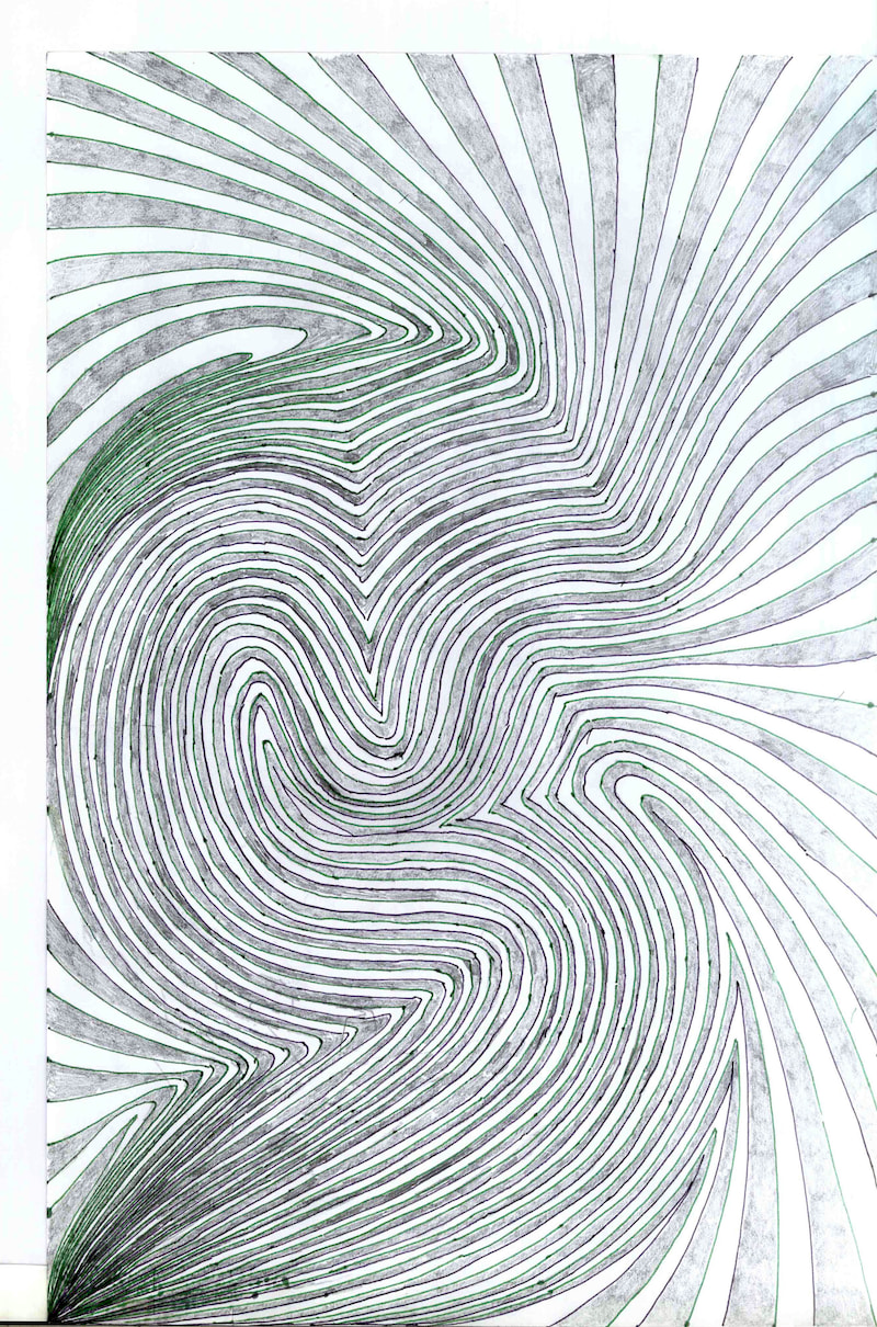 Untitled [AB 25], a fountain pen drawing by Ahmad Bilal