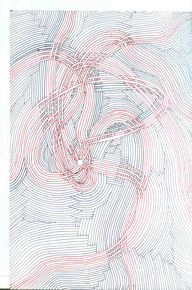 Untitled [AB 28], a fountain pen drawing by Ahmad Bilal
