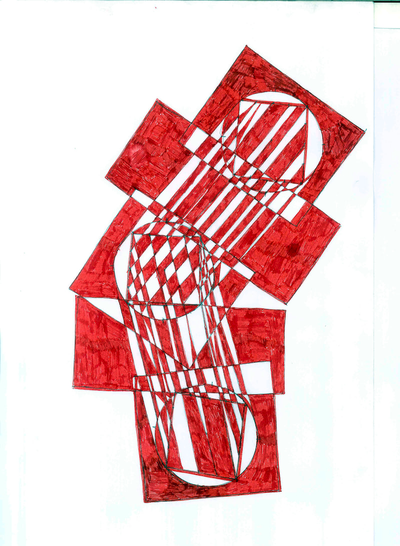 Untitled [AB 32], a fountain pen drawing by Ahmad Bilal